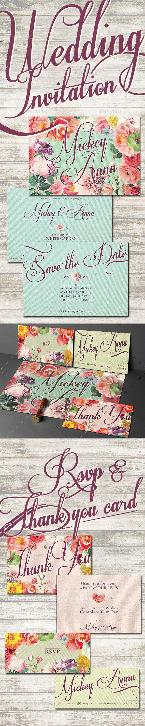 GraphicRiver Sweet Flower Wedding Invitation 10957312 GraphicRiver Sweet Flower Wedding Invitation 10957312