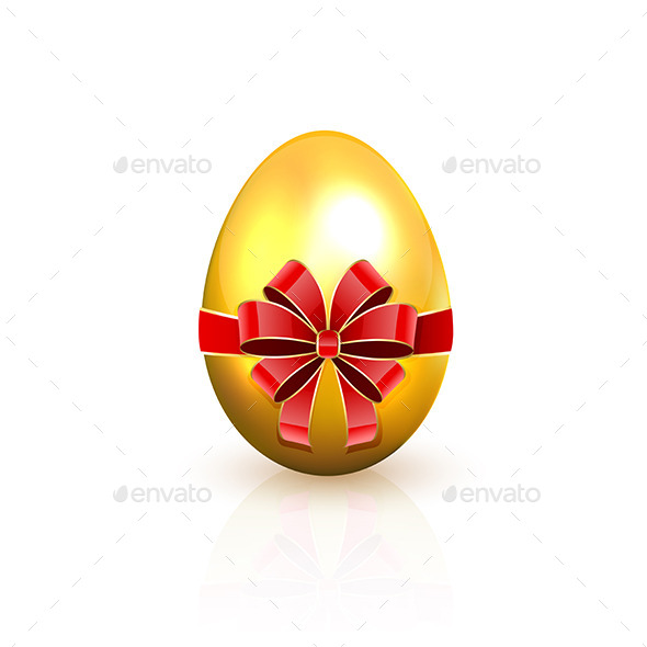 GraphicRiver Golden Egg with Red Bow 11017015 GraphicRiver Golden Egg with Red Bow 11017015