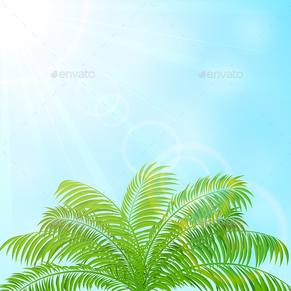 GraphicRiver Palm Tree on Blue Sky Background 11017590 GraphicRiver Palm Tree on Blue Sky Background 11017590