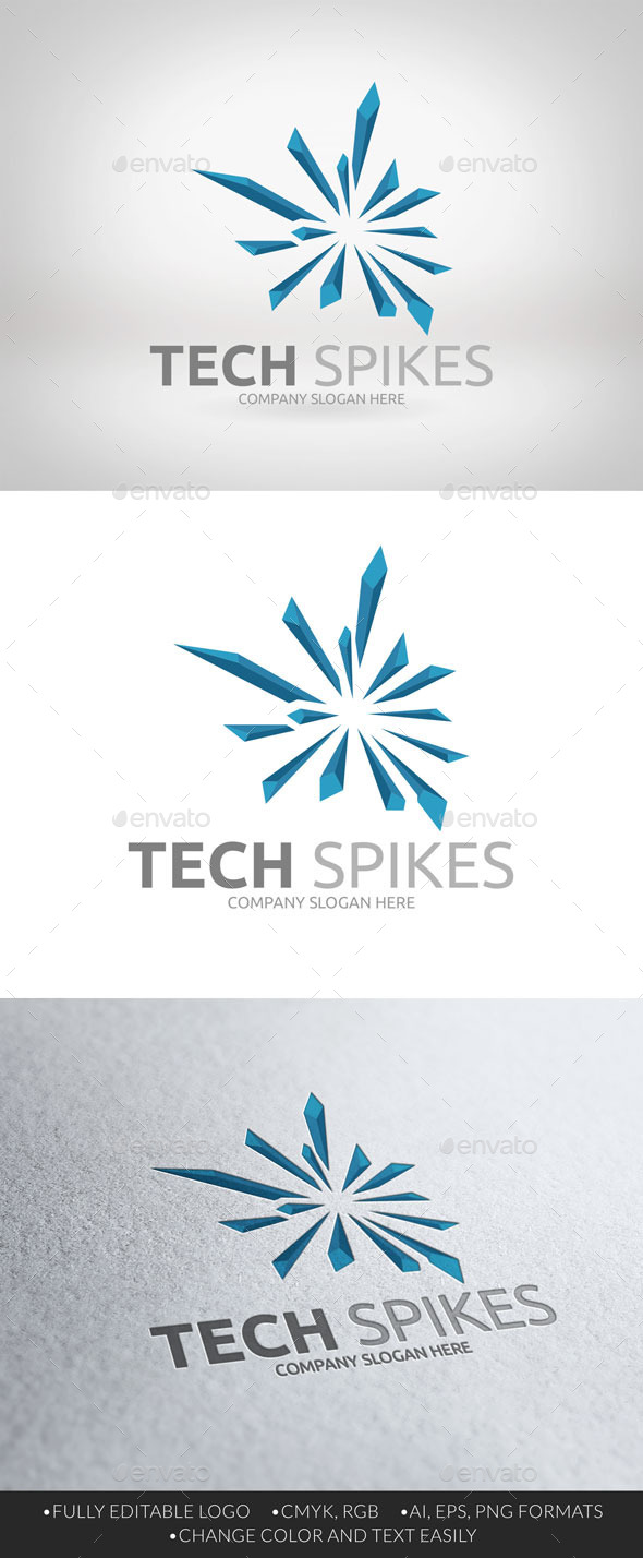 GraphicRiver Tech Spikes Logo 11018171 GraphicRiver Tech Spikes Logo 11018171