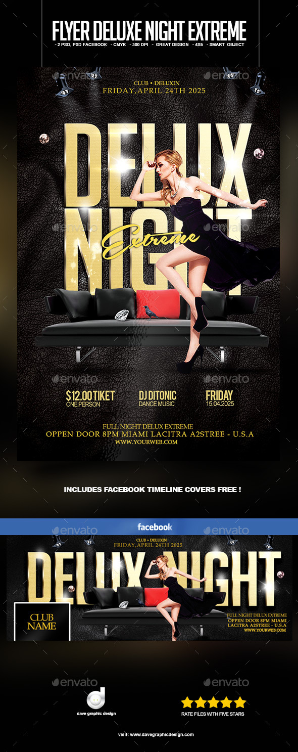 Flyer Deluxe Night Extreme (Clubs & Parties)