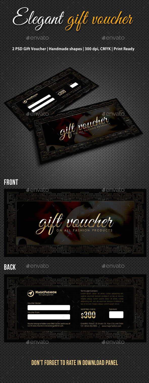 Elegant Gift Voucher V03 (Cards & Invites)