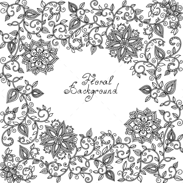 GraphicRiver Black and White Floral Pattern 11019332 GraphicRiver Black and White Floral Pattern 11019332