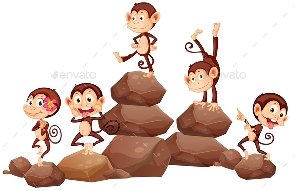 GraphicRiver Monkeys and Rocks 11019737 GraphicRiver Monkeys and Rocks 11019737