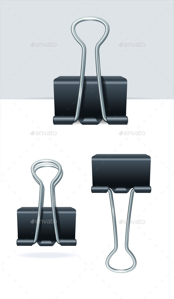GraphicRiver Black Binder Clip Set 11020542 GraphicRiver Black Binder Clip Set 11020542