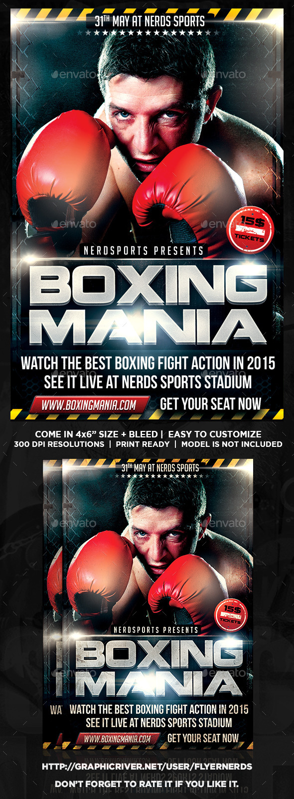 GraphicRiver Boxing Mania Sports Flyer 11020781 GraphicRiver Boxing Mania Sports Flyer 11020781