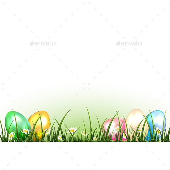 GraphicRiver Easter Eggs on a Grass 11021379 GraphicRiver Easter Eggs on a Grass 11021379