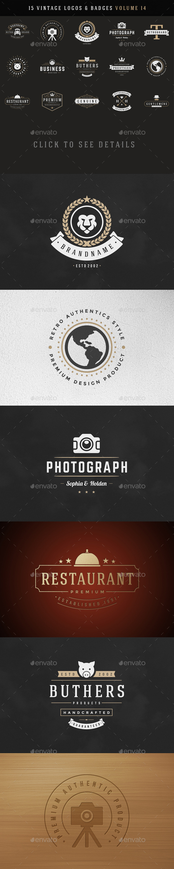 GraphicRiver 15 Retro Vintage Logotypes or Badges 11021504 GraphicRiver 15 Retro Vintage Logotypes or Badges 11021504