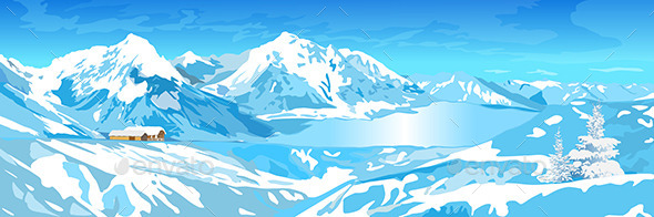 GraphicRiver Mountains and Lake 11022304 GraphicRiver Mountains and Lake 11022304