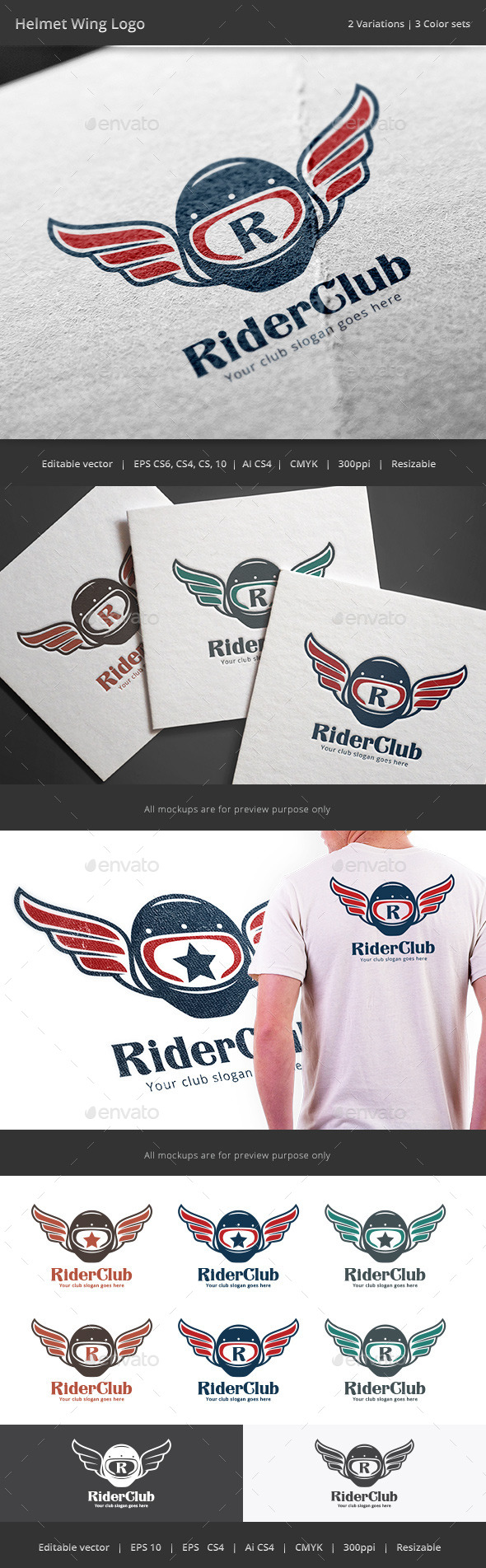 GraphicRiver Motorcycle Helmet Wing Logo 11022773 GraphicRiver Motorcycle Helmet Wing Logo 11022773