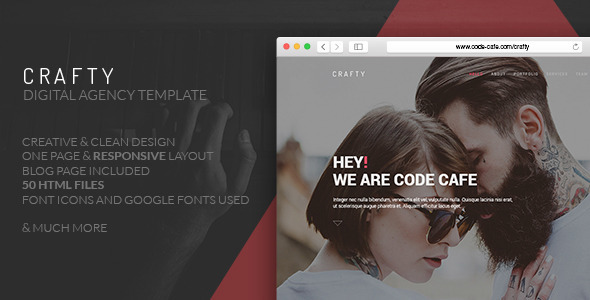 Crafty - One Page Digital Agency Template