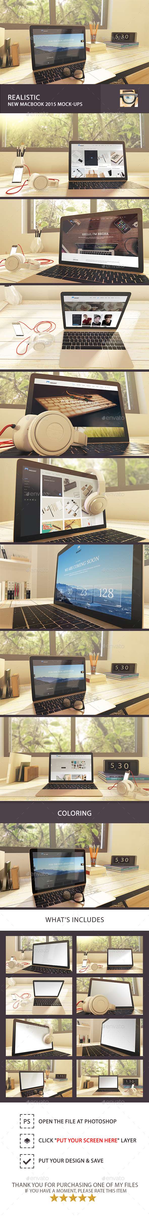 GraphicRiver Realistic New MacBook 2015 Mock-Ups 11022991 GraphicRiver Realistic New MacBook 2015 Mock-Ups 11022991