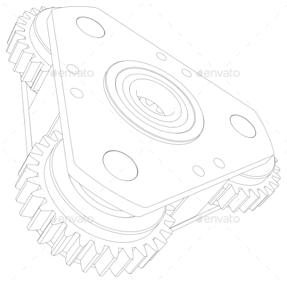 GraphicRiver Wire-Frame Gears 11023226 GraphicRiver Wire-Frame Gears 11023226