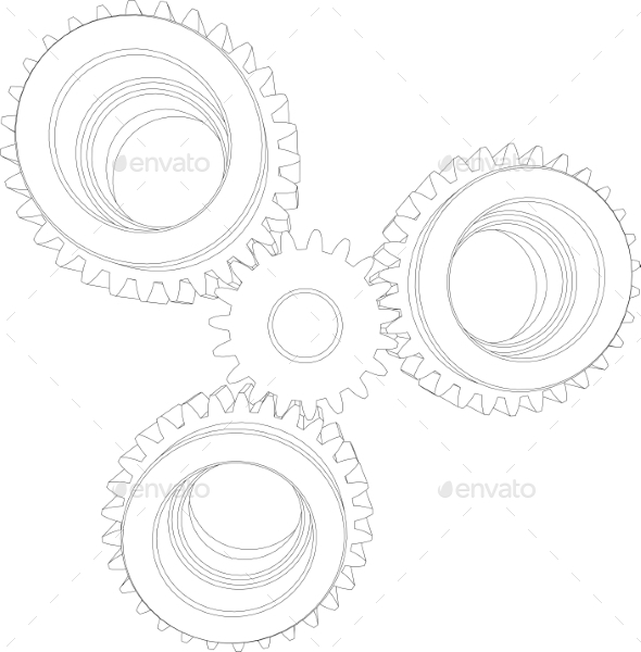 GraphicRiver Four Gears 11023292 GraphicRiver Four Gears 11023292