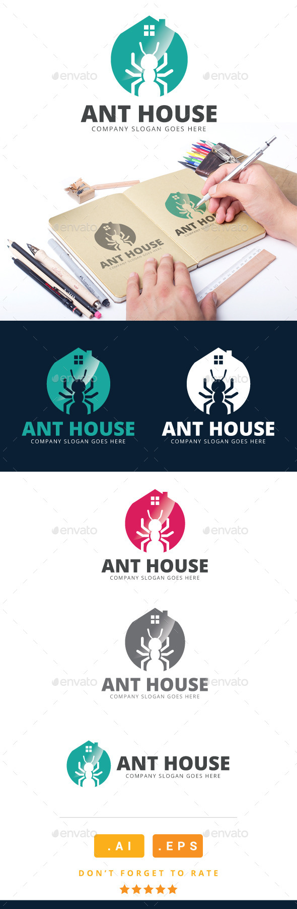 GraphicRiver Ant House Logo 11023390 GraphicRiver Ant House Logo 11023390