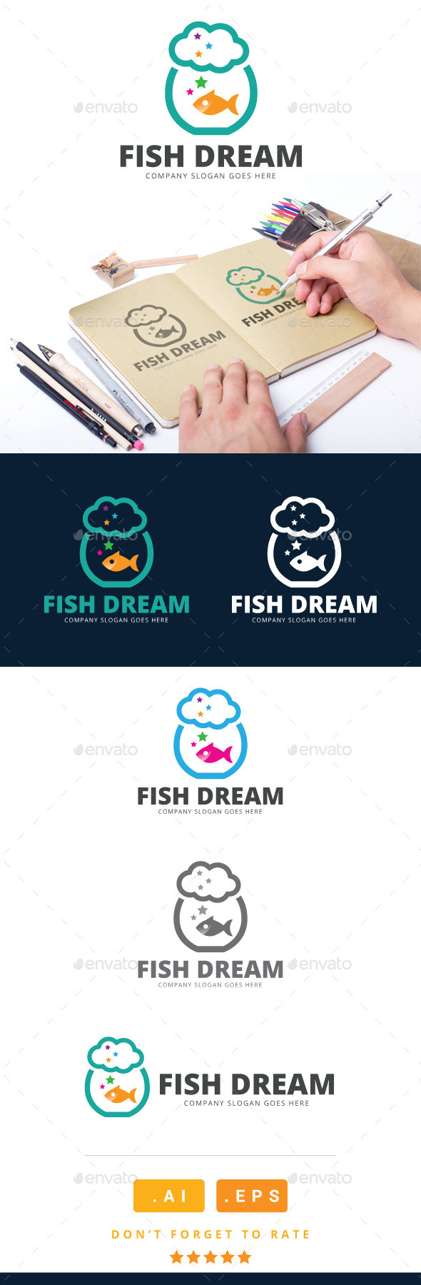 GraphicRiver Fish Dream Logo 11023497 GraphicRiver Fish Dream Logo 11023497