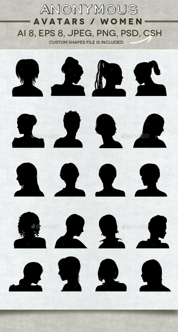 GraphicRiver Anonymous Women Avatars 11025283 GraphicRiver Anonymous Women Avatars 11025283