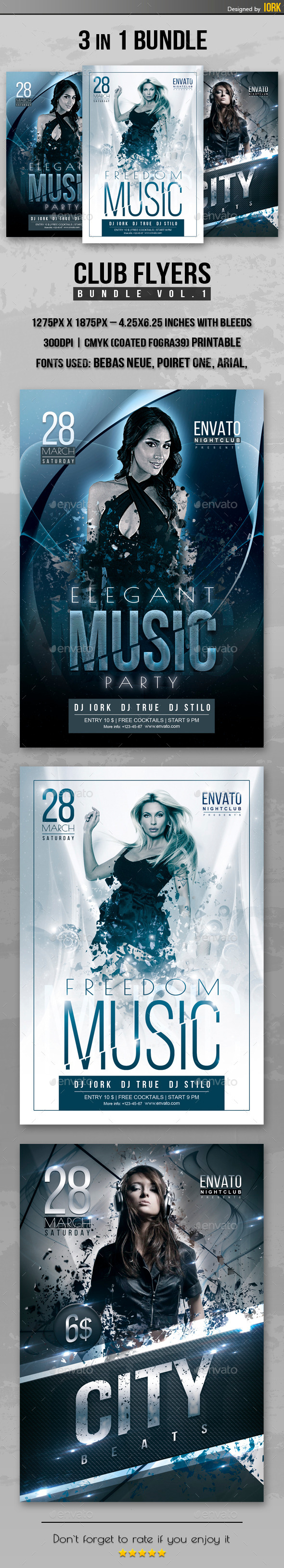 GraphicRiver Club Flyers Bundle Vol.1 11025323 GraphicRiver Club Flyers Bundle Vol.1 11025323