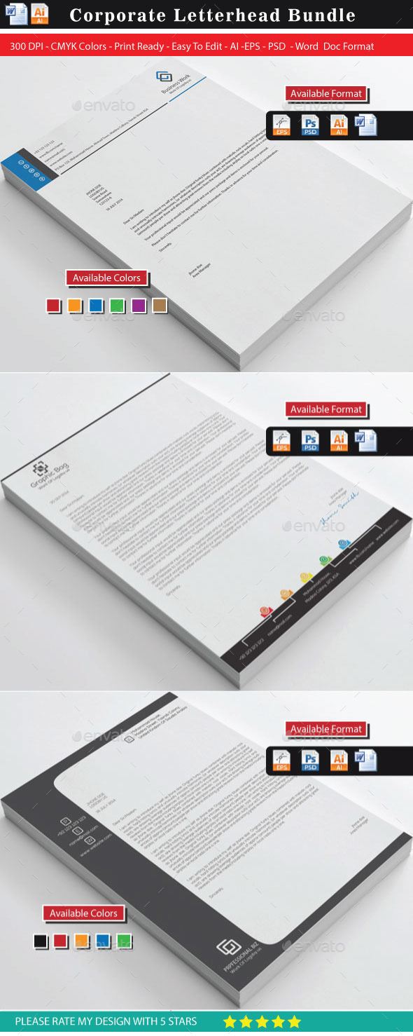 GraphicRiver Corporate Business Letterhead Bundle 11025894 GraphicRiver Corporate Business Letterhead Bundle 11025894