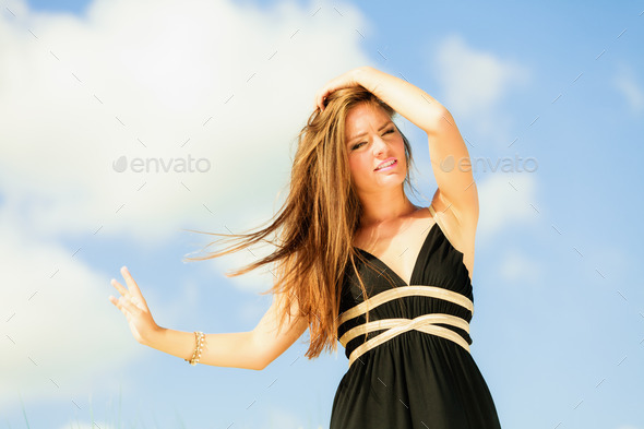 Happy smiling woman outdoor