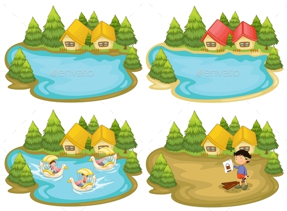 GraphicRiver Houses and Lake 11026918 GraphicRiver Houses and Lake 11026918
