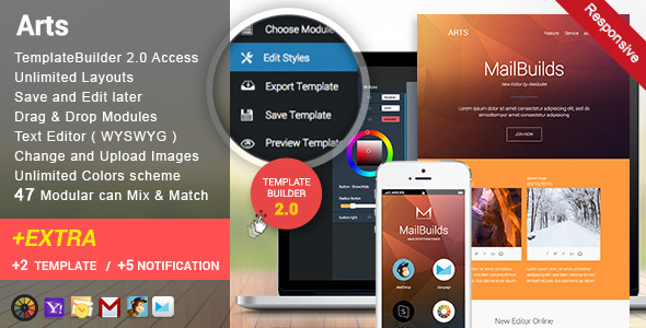 Arts - Responsive Email + Templatebuilder Access