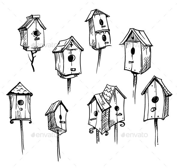 GraphicRiver Bird Houses 11028575 GraphicRiver Bird Houses 11028575