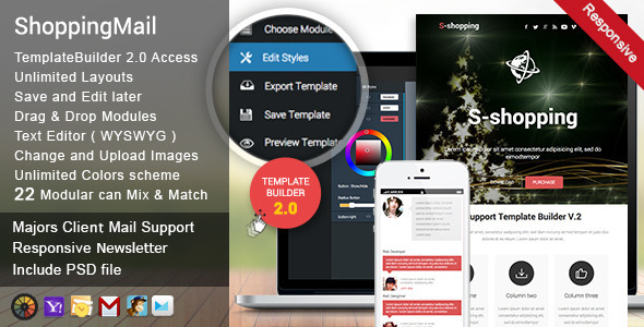 S-Shopping Responsive Email + Template Builder