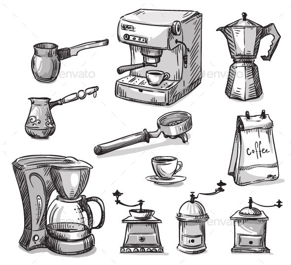GraphicRiver Coffee Maker Elements 11028649 GraphicRiver Coffee Maker Elements 11028649