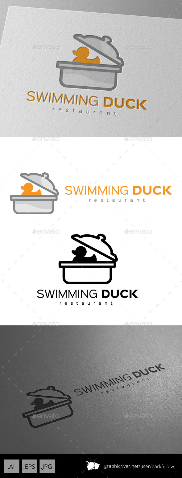 Swimming Duck Restaurant Logo Design