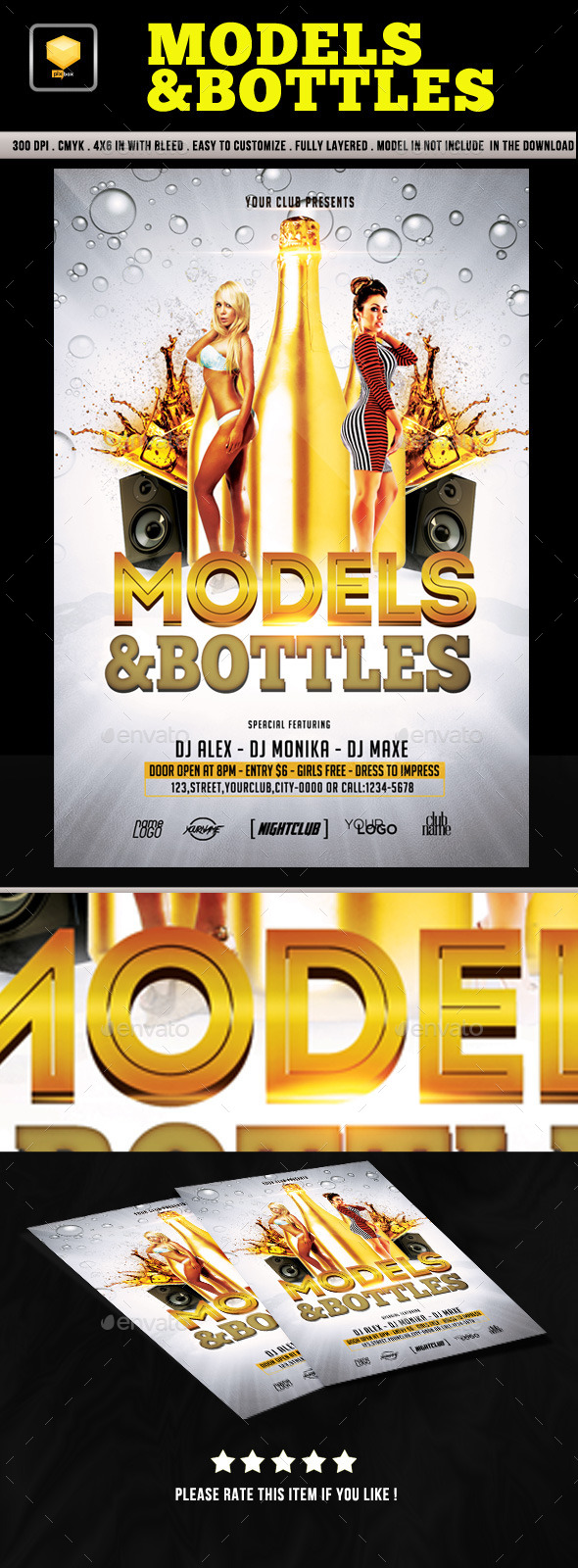 MODELS & BOTTLES FLYER (Clubs & Parties)