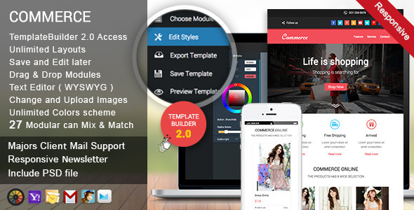 Commerce Responsive Email + Template Builder Acces
