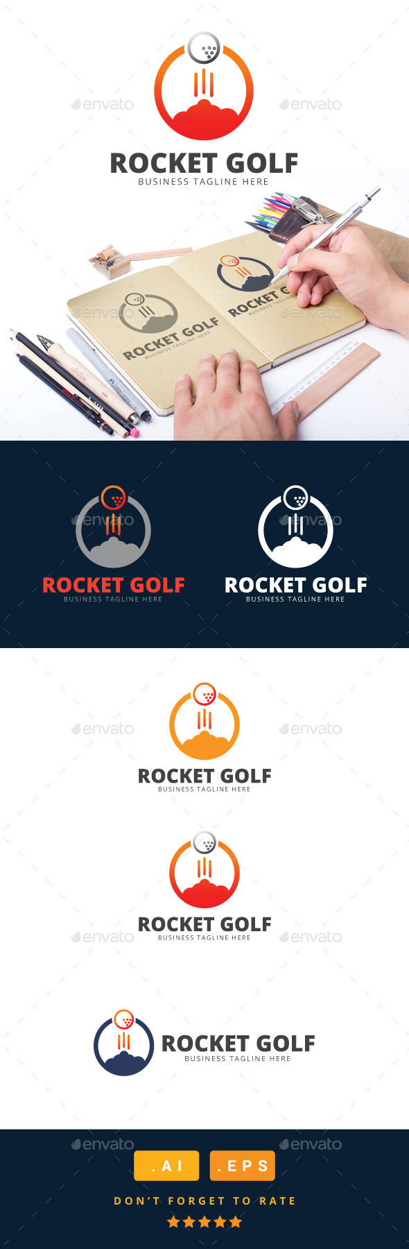 GraphicRiver Rocket Golf Logo 11031183 GraphicRiver Rocket Golf Logo 11031183