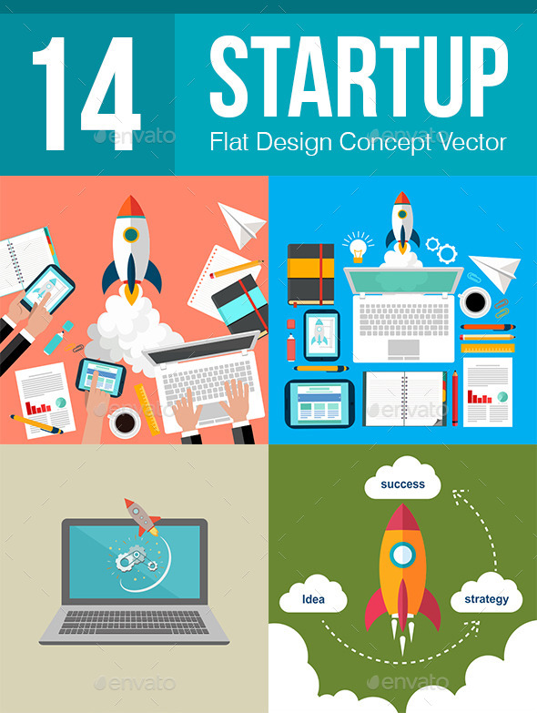 GraphicRiver 14 Startup Flat Design Concept 11031655 GraphicRiver 14 Startup Flat Design Concept 11031655