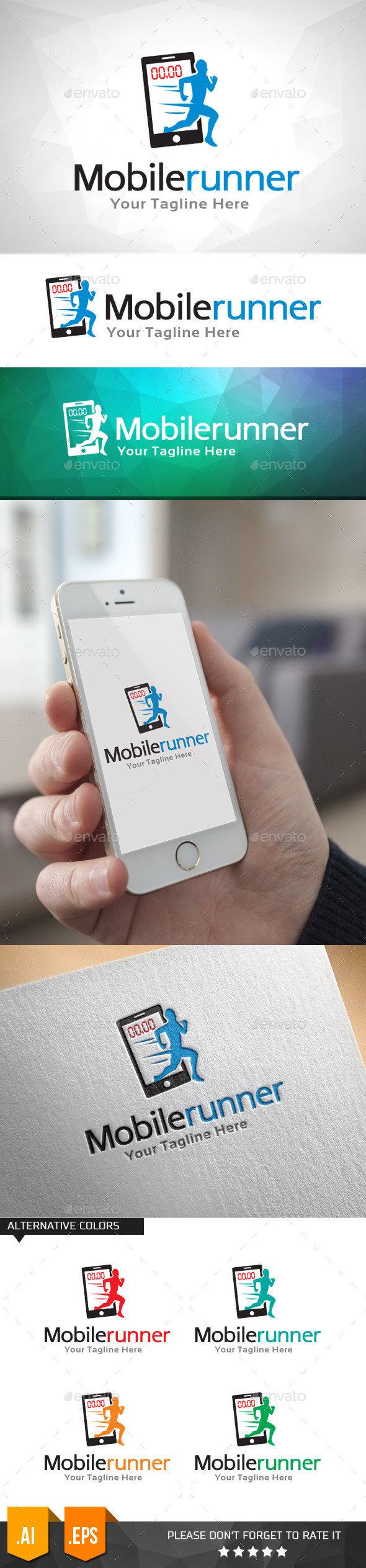GraphicRiver Mobile Runner Logo Template 11031816 GraphicRiver Mobile Runner Logo Template 11031816
