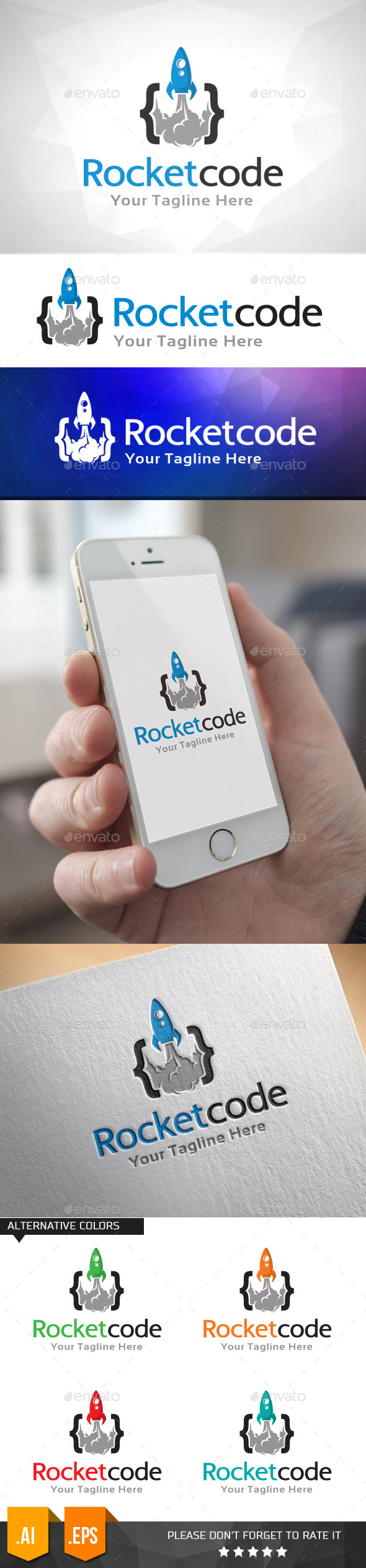 GraphicRiver Rocket Code Logo Template 11031883 GraphicRiver Rocket Code Logo Template 11031883