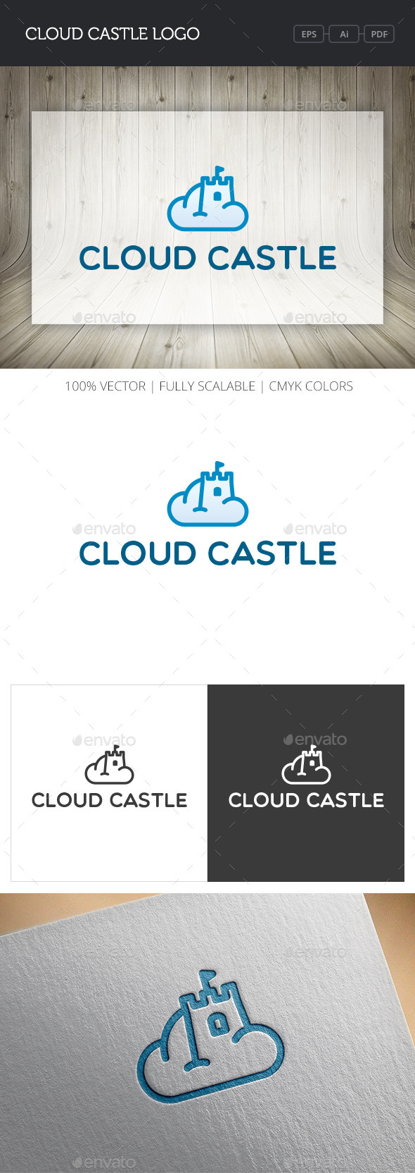 GraphicRiver Cloud Castle Logo 11033194 GraphicRiver Cloud Castle Logo 11033194