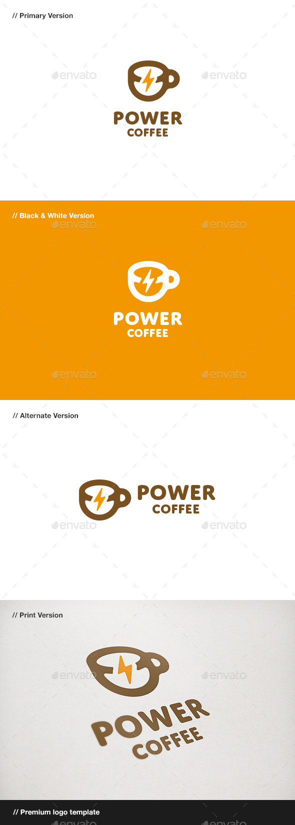 GraphicRiver Power Coffee Logo 11009109 GraphicRiver Power Coffee Logo 11009109