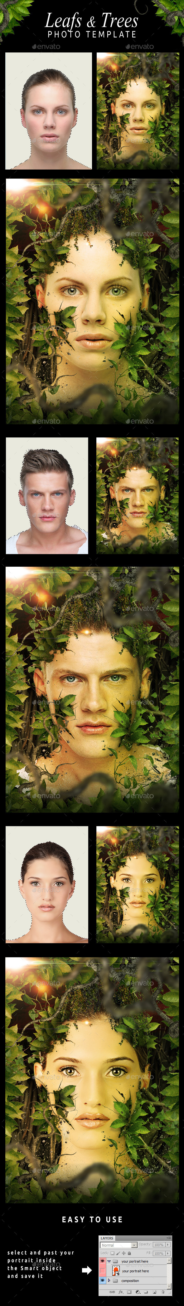 GraphicRiver Leafs & Trees Photo Template 11034985 GraphicRiver Leafs & Trees Photo Template 11034985