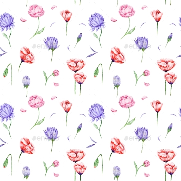 GraphicRiver Watercolor Floral Pattern 11035674 GraphicRiver Watercolor Floral Pattern 11035674