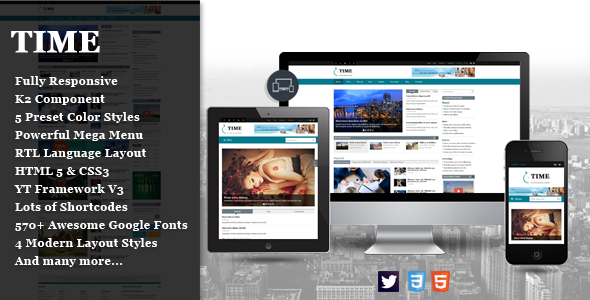 SJ Time - Responsive News Portal Joomla Template