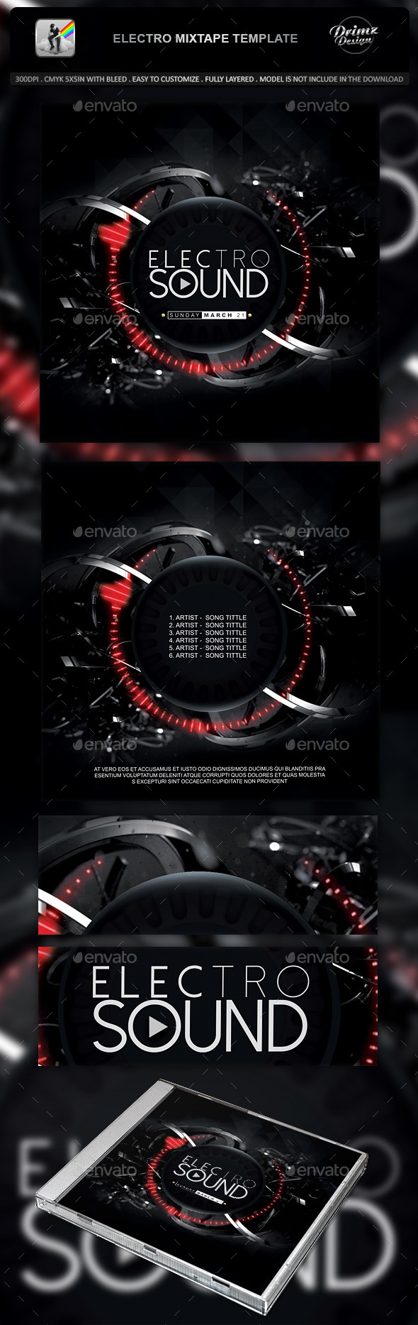 GraphicRiver Electro Mixtape Template 11035795 GraphicRiver Electro Mixtape Template 11035795