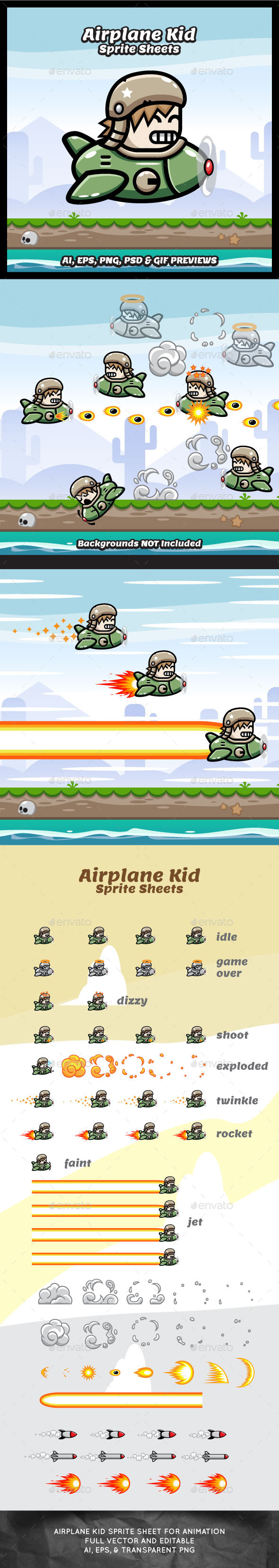 GraphicRiver Game Character Air Plane Kid Sprites 11035956 GraphicRiver Game Character Air Plane Kid Sprites 11035956