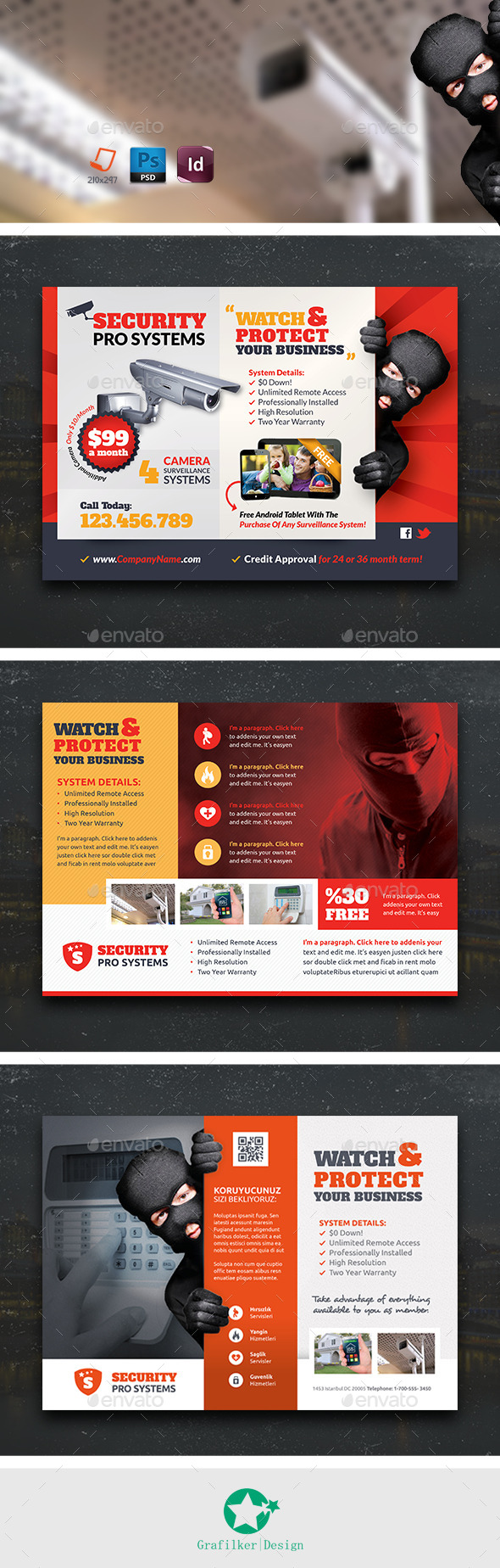 Security Systems Flyer Bundle Templates (Corporate)