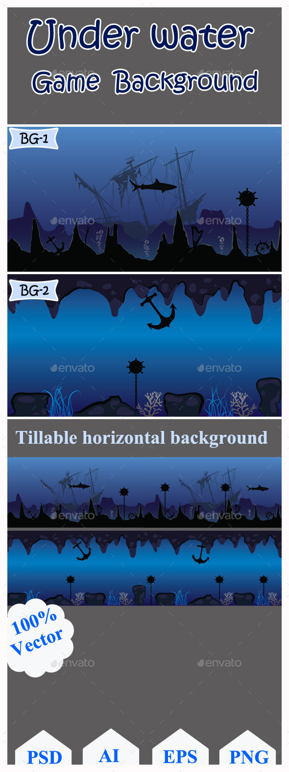 GraphicRiver Under Water Game Background 11037628 GraphicRiver Under Water Game Background 11037628