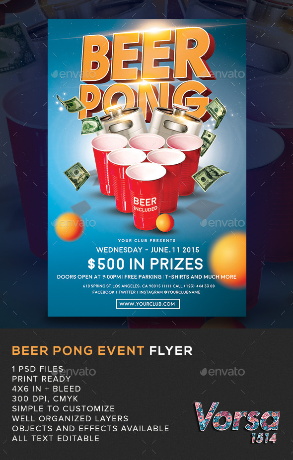 Beer Pong Event Flyer (Miscellaneous)