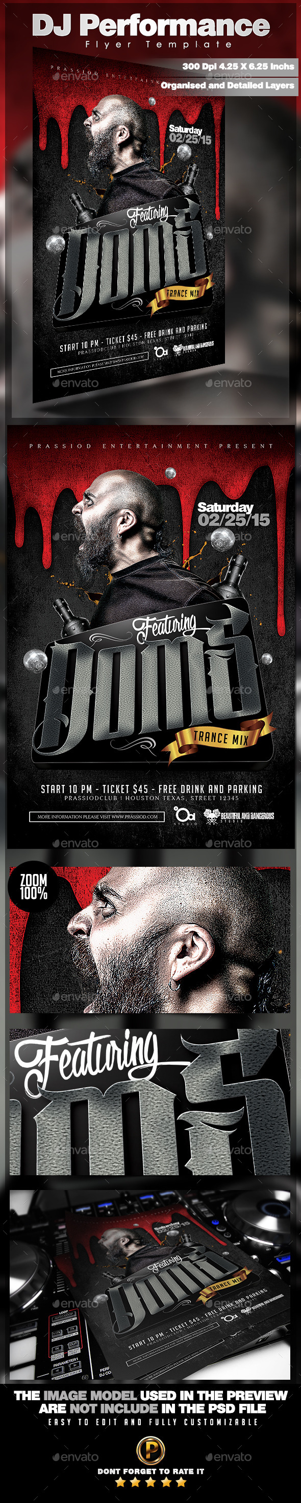 DJ Performance Flyer Template (Clubs & Parties)