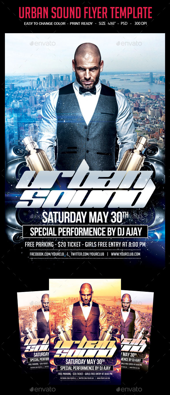 Urban Sound Flyer Template (Clubs & Parties)