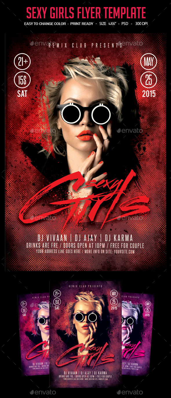 Sexy Girls Flyer Template (Clubs & Parties)