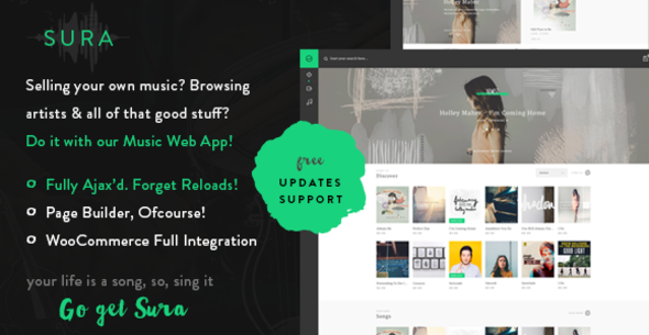 Sura - A Music Web App WordPress Theme